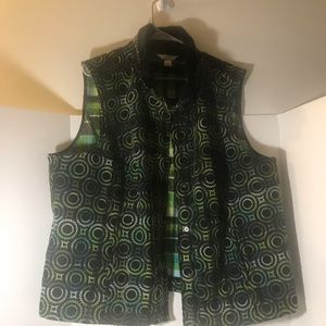 Christopher & Banks black green vest size 2x cabincore cottagecore